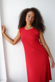 The Pointelle Day Dress - Cherry