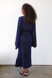 The Jersey Long Robe - Navy