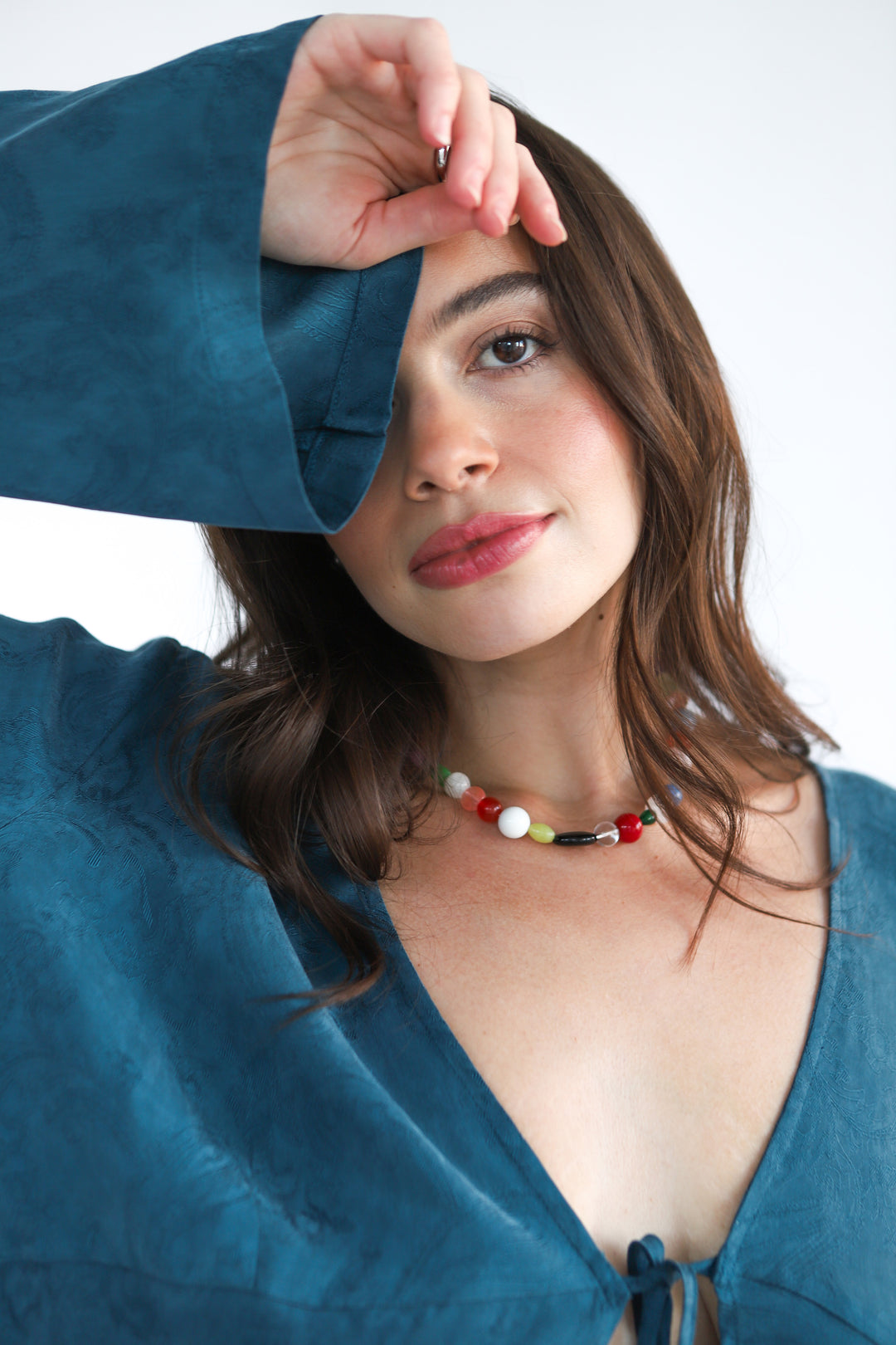 The Tie Front Top - Teal