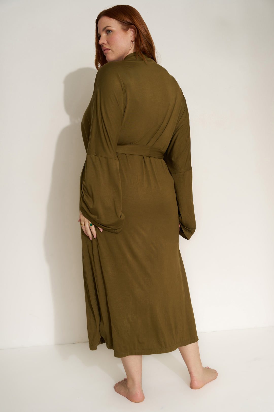 The Jersey Long Robe - Olive