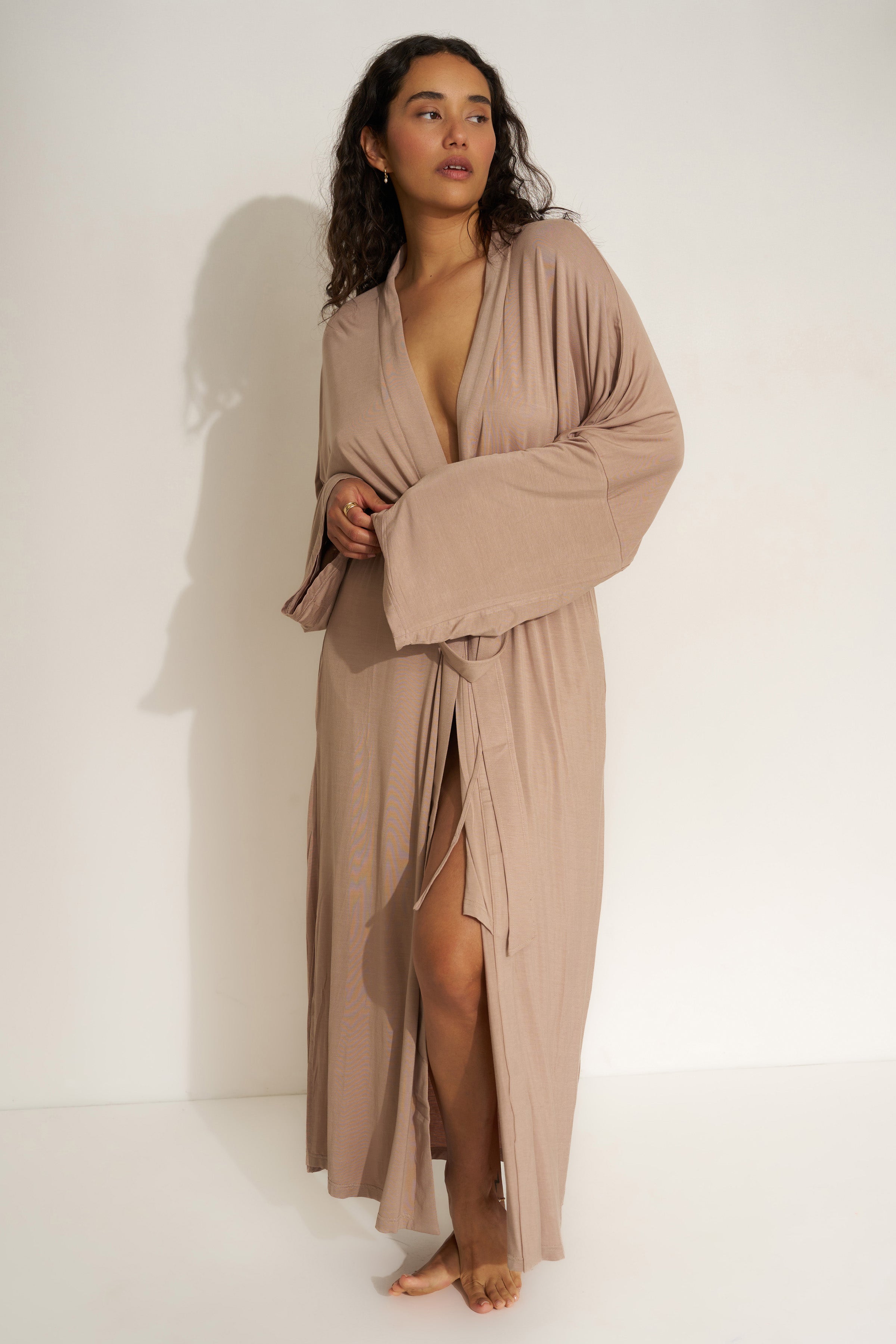 long jersey dressing gown Warm Cotton Long jersey Robe / floor length dressing gown / Long Cotton Robe / Handmade women's Warm Robe SPA / full-length Robe