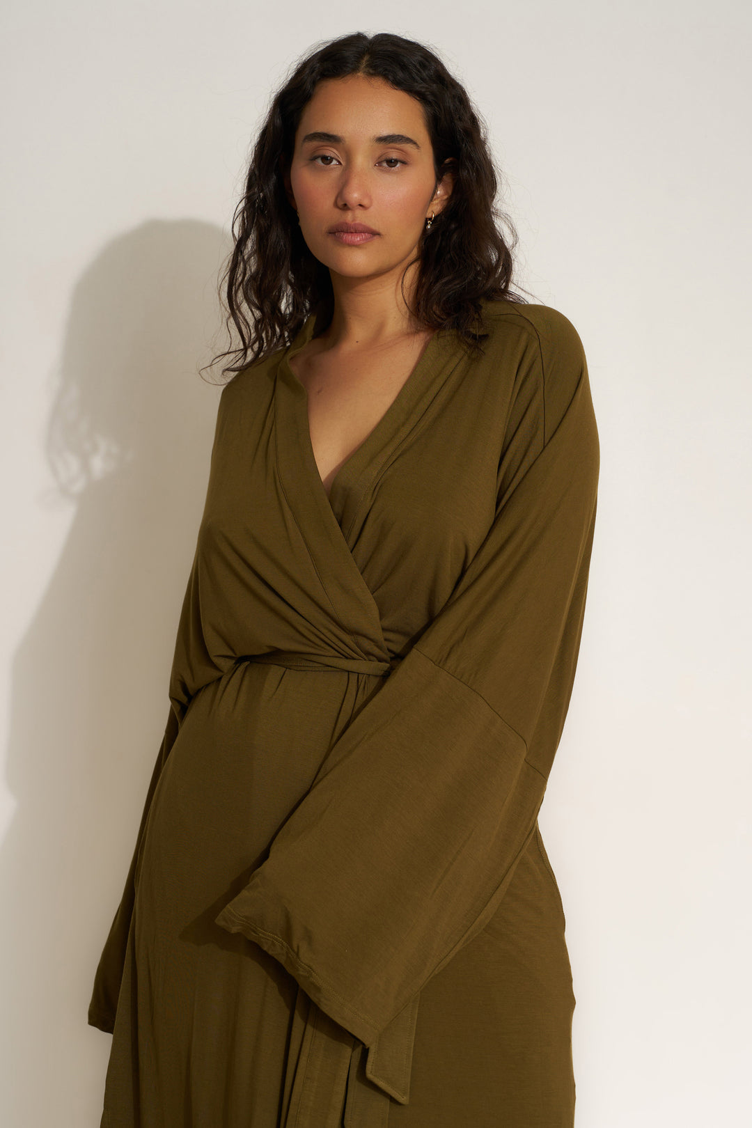 The Jersey Long Robe - Olive