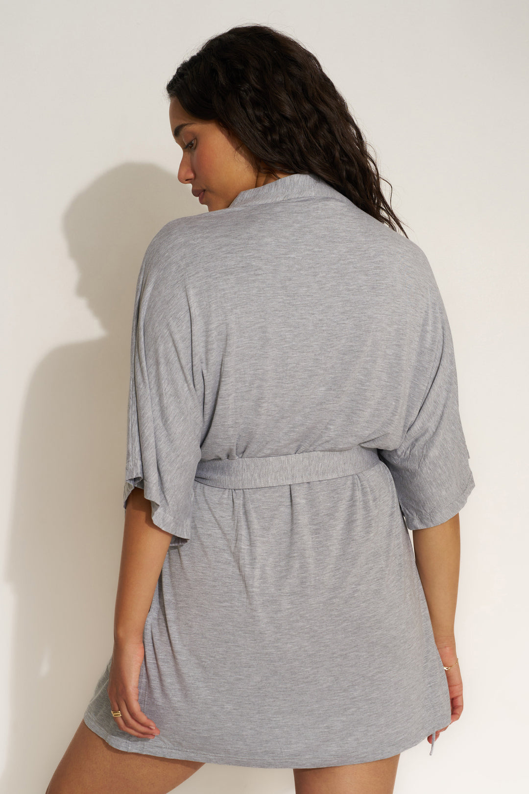 The Jersey Short Robe - Heather Grey