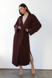 The Jersey Long Robe - Chocolate