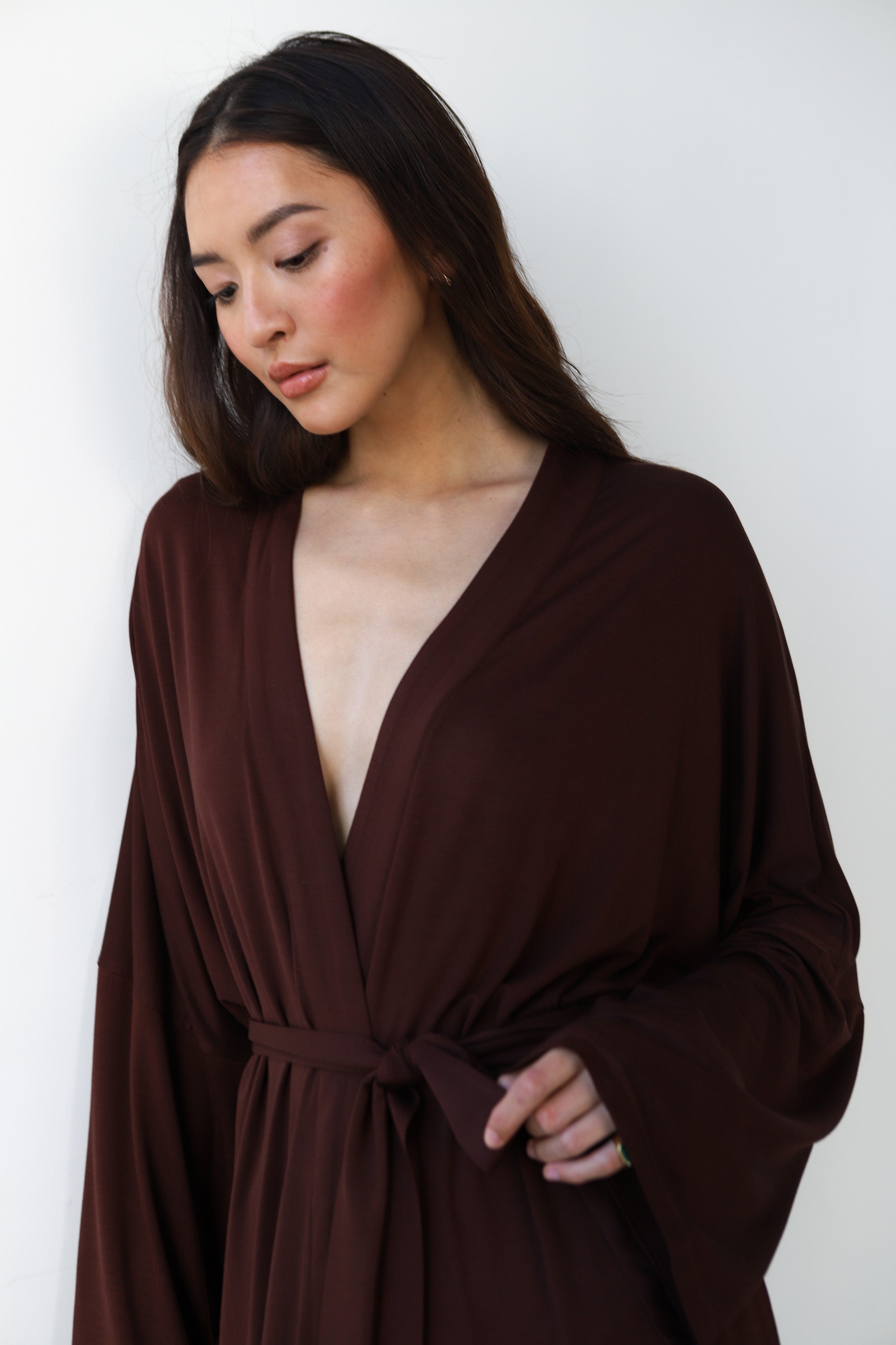 The Jersey Long Robe - Chocolate