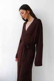 The Jersey Long Robe - Chocolate