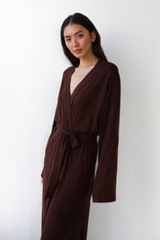 The Jersey Long Robe - Chocolate