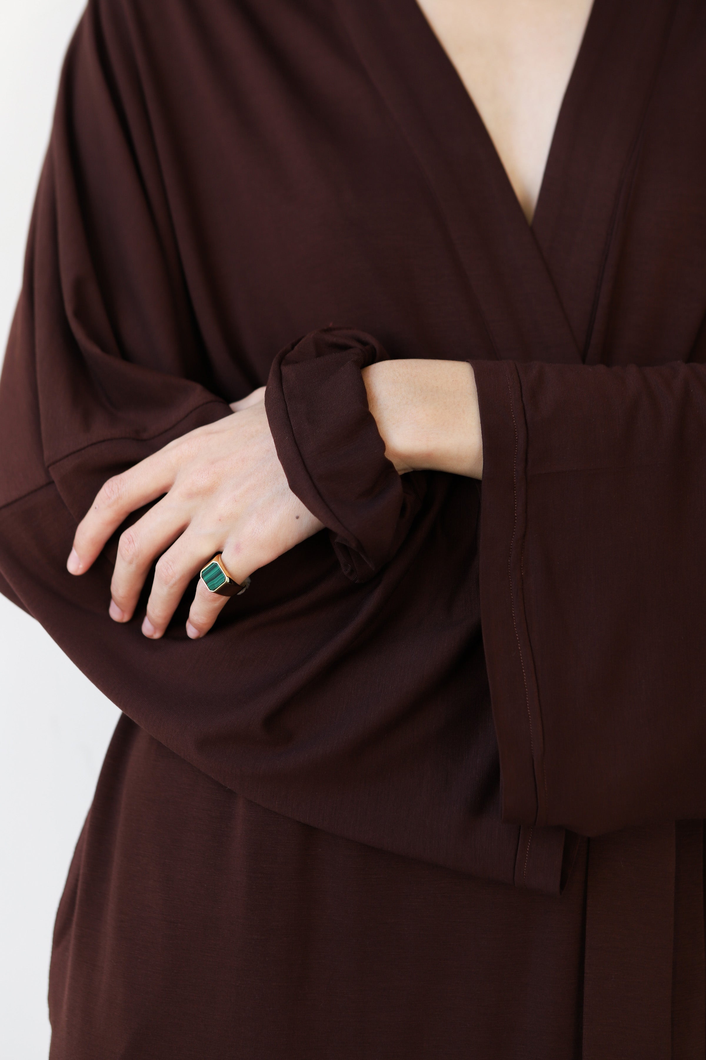 The Jersey Long Robe - Chocolate