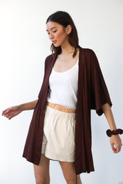 The Jersey Short Robe - Chocolate