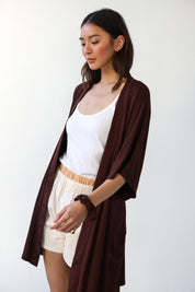 The Jersey Short Robe - Chocolate