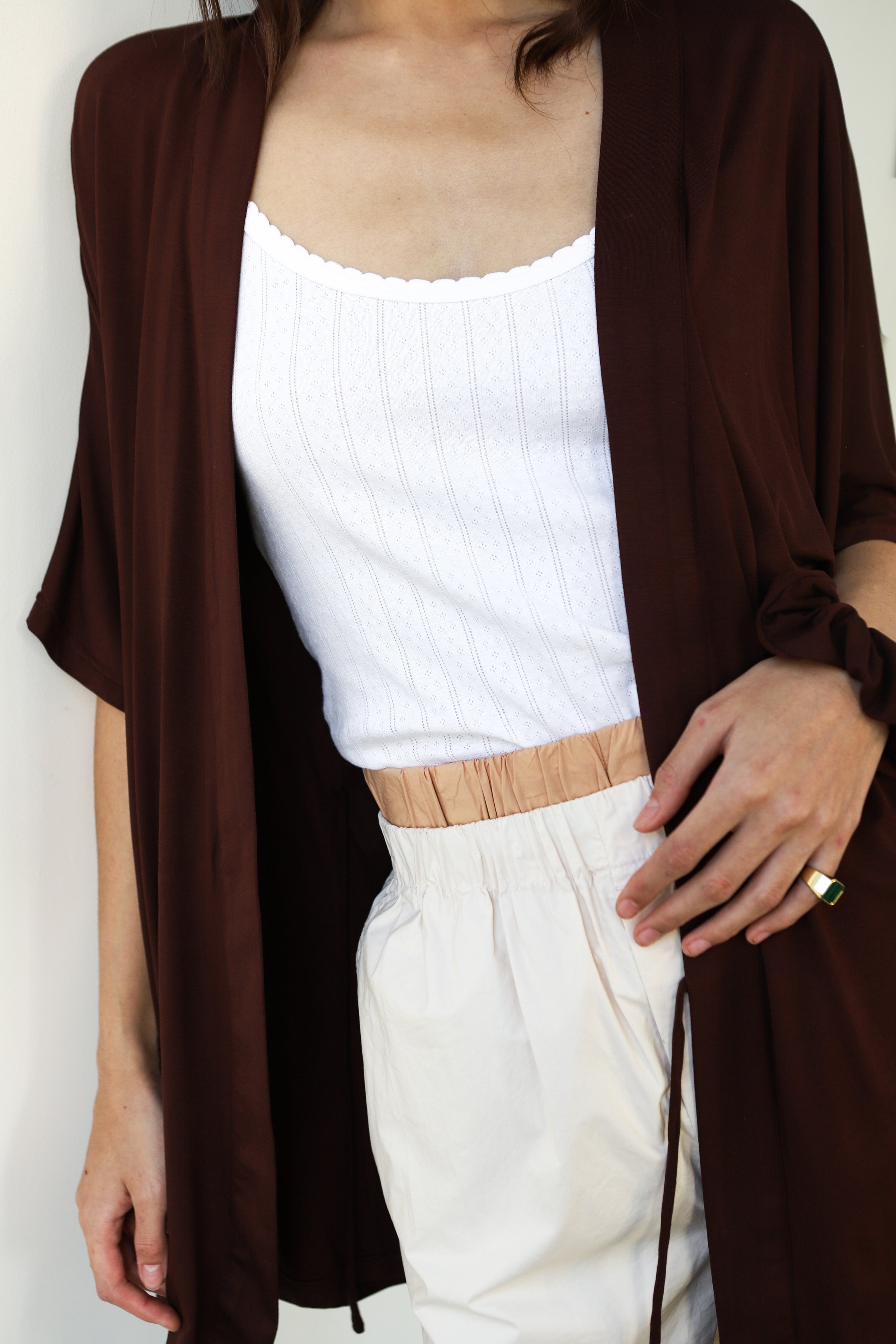 The Jersey Short Robe - Chocolate