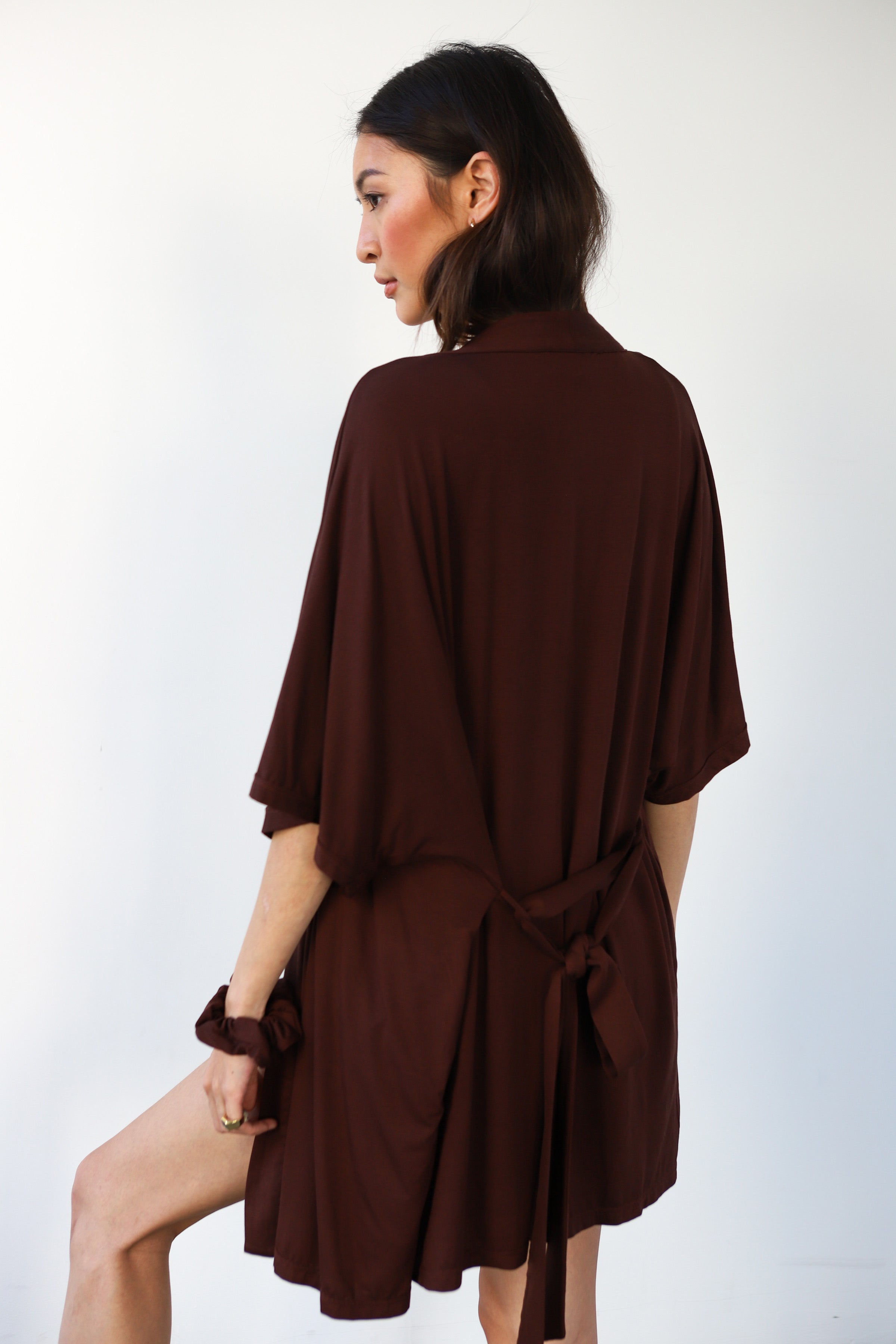 The Jersey Short Robe - Chocolate