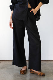 The Linen Boxer Pant - Black