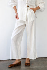 The Linen Boxer Pant - White