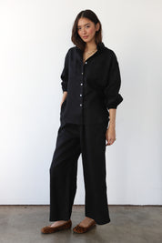 The Linen Boxer Pant - Black