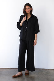 The Linen Boxer Pant - Black
