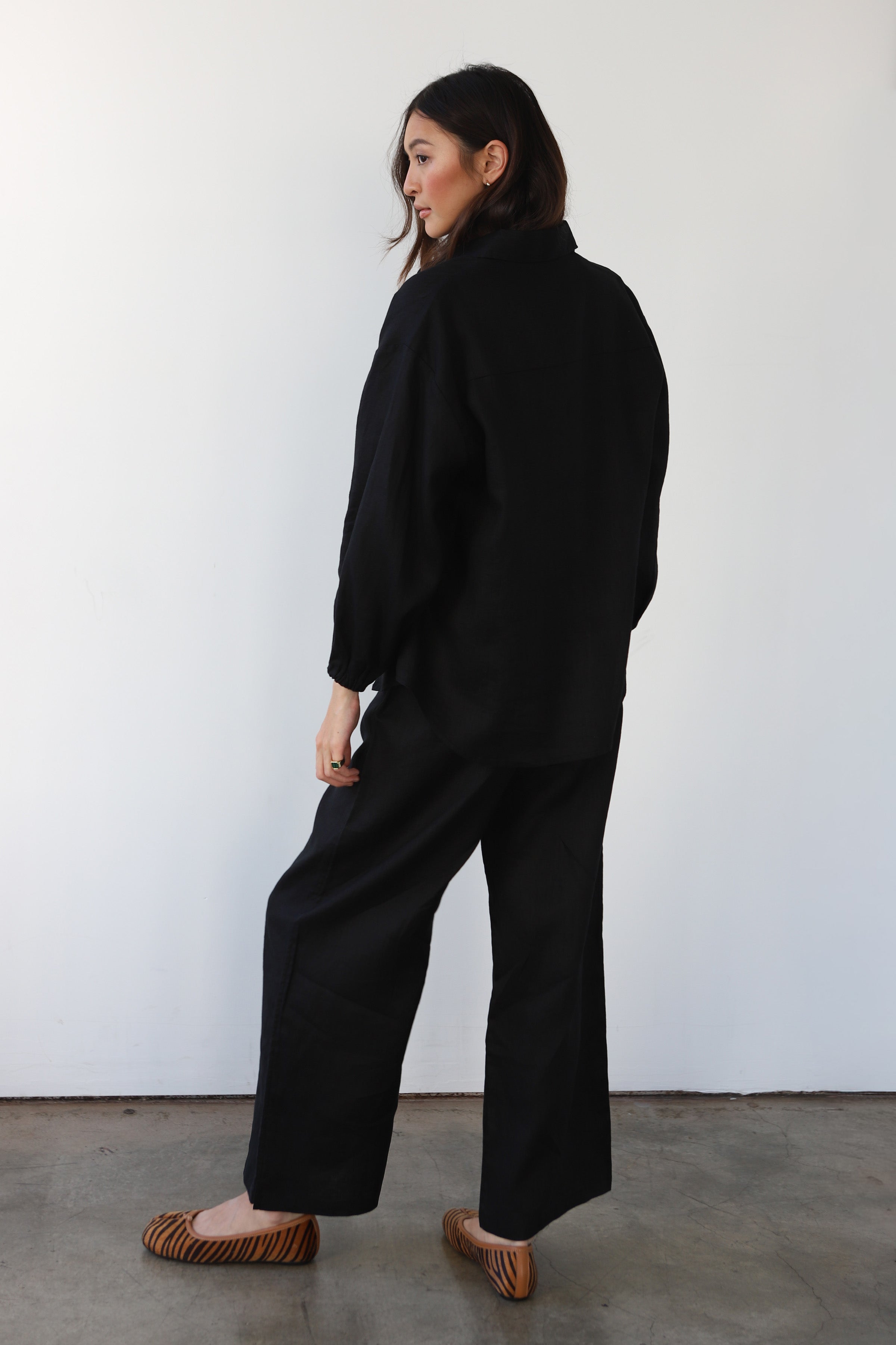 The Linen Boxer Pant - Black
