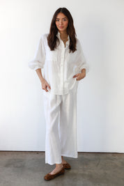 The Linen Boxer Pant - White