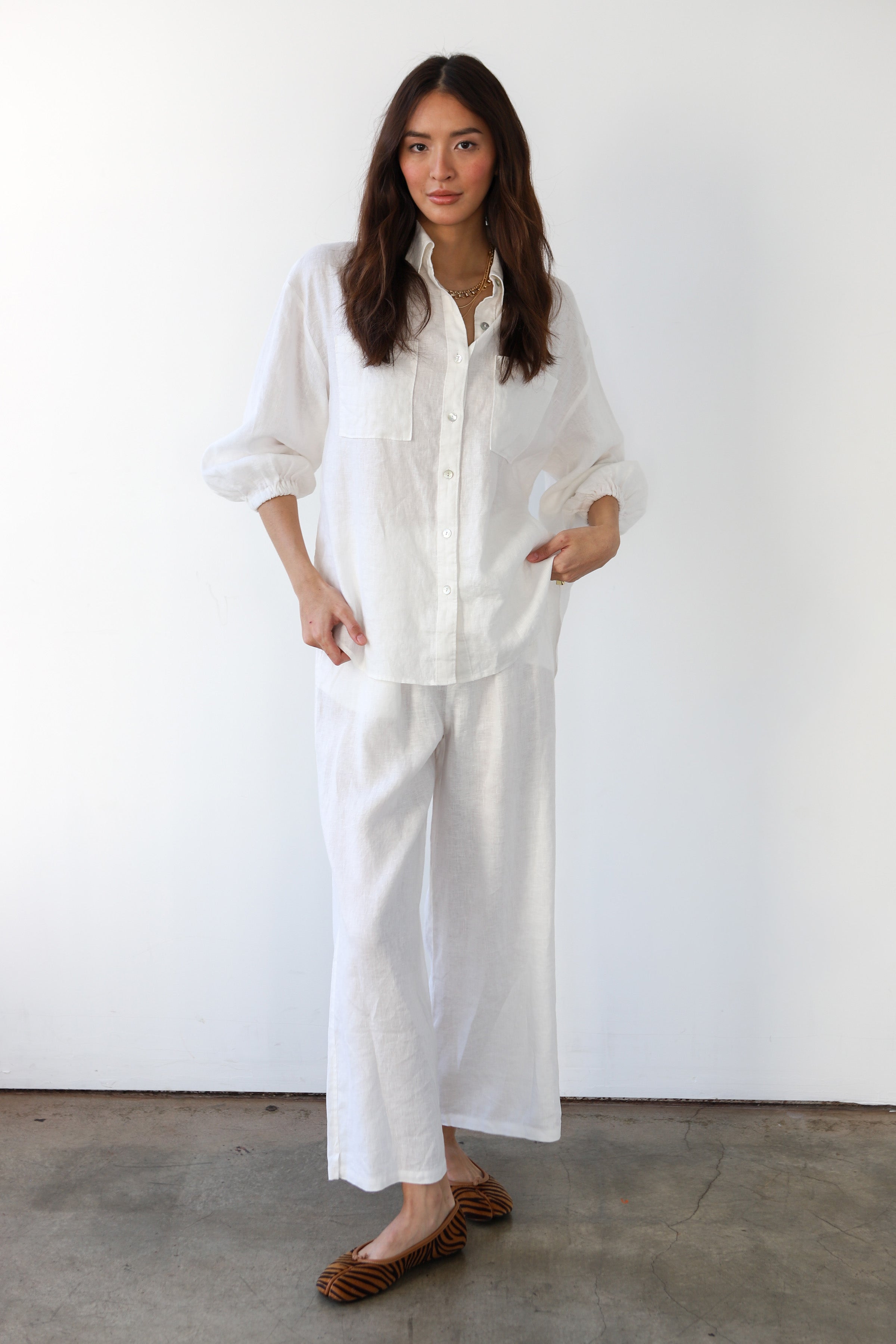 The Linen Boxer Pant - White