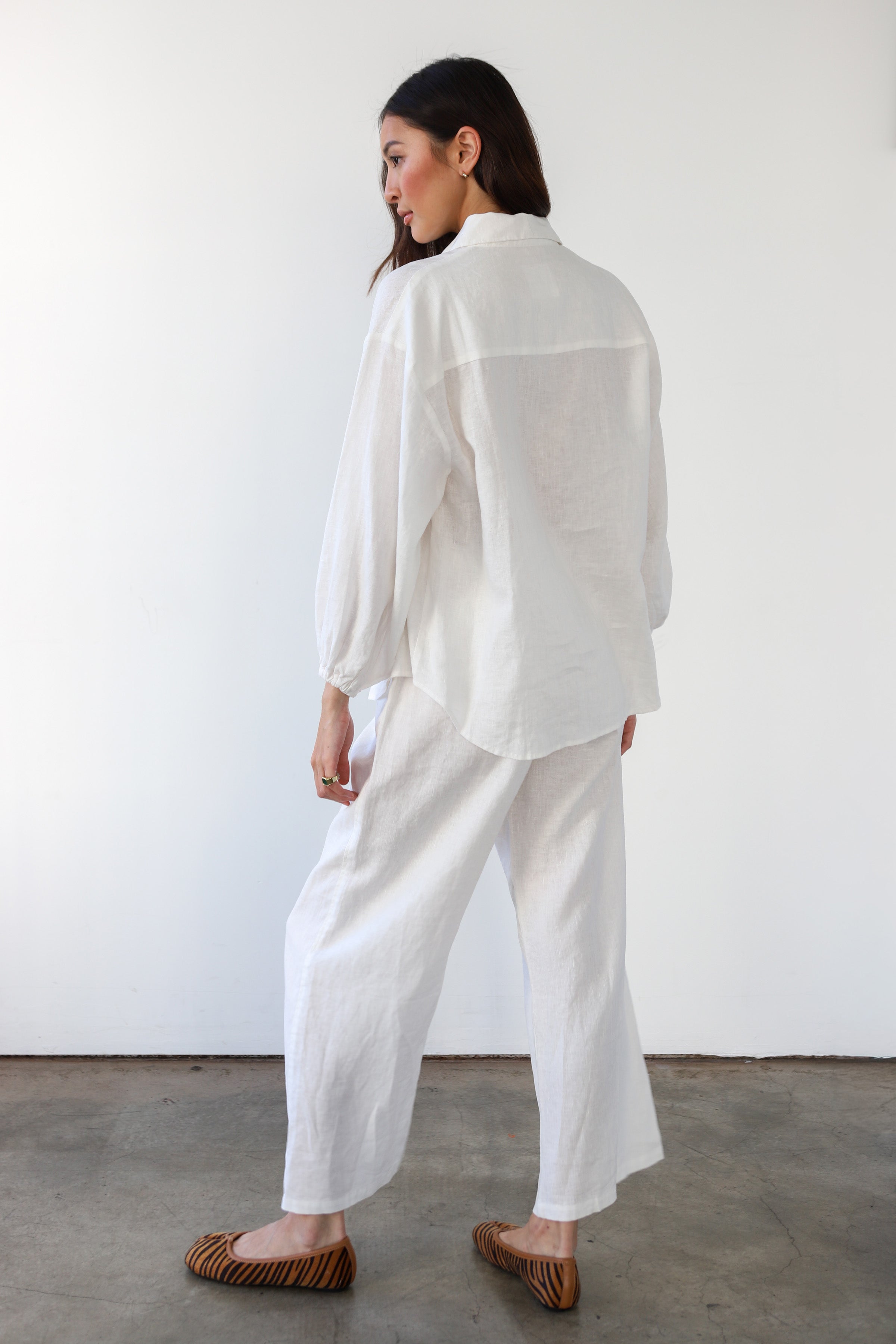 The Linen Boxer Pant - White