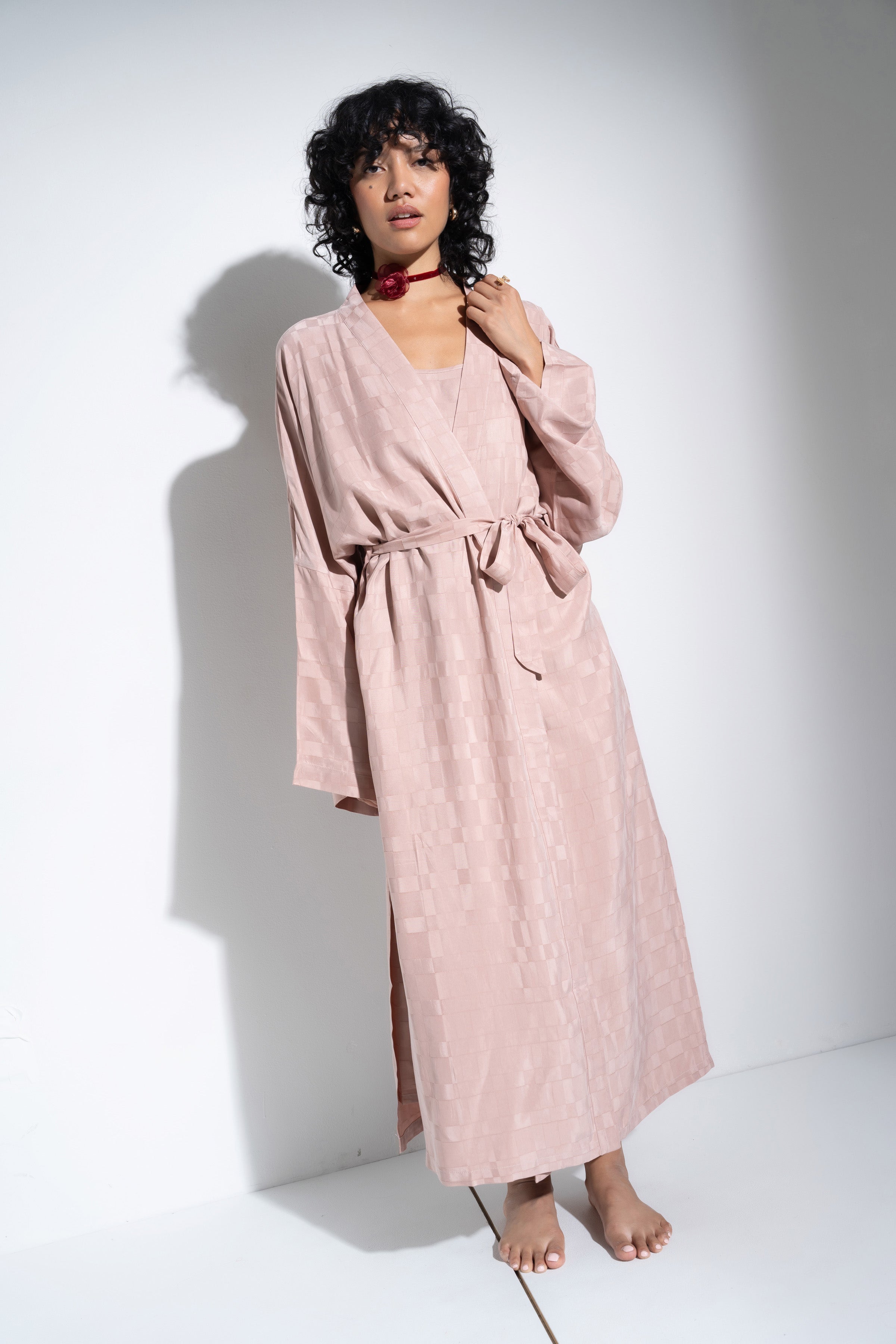 Idle Sleepwear Women's The Long Robe - Rose XS/S Idle Sleepwear Women's The Long Robe - Rose XS/S