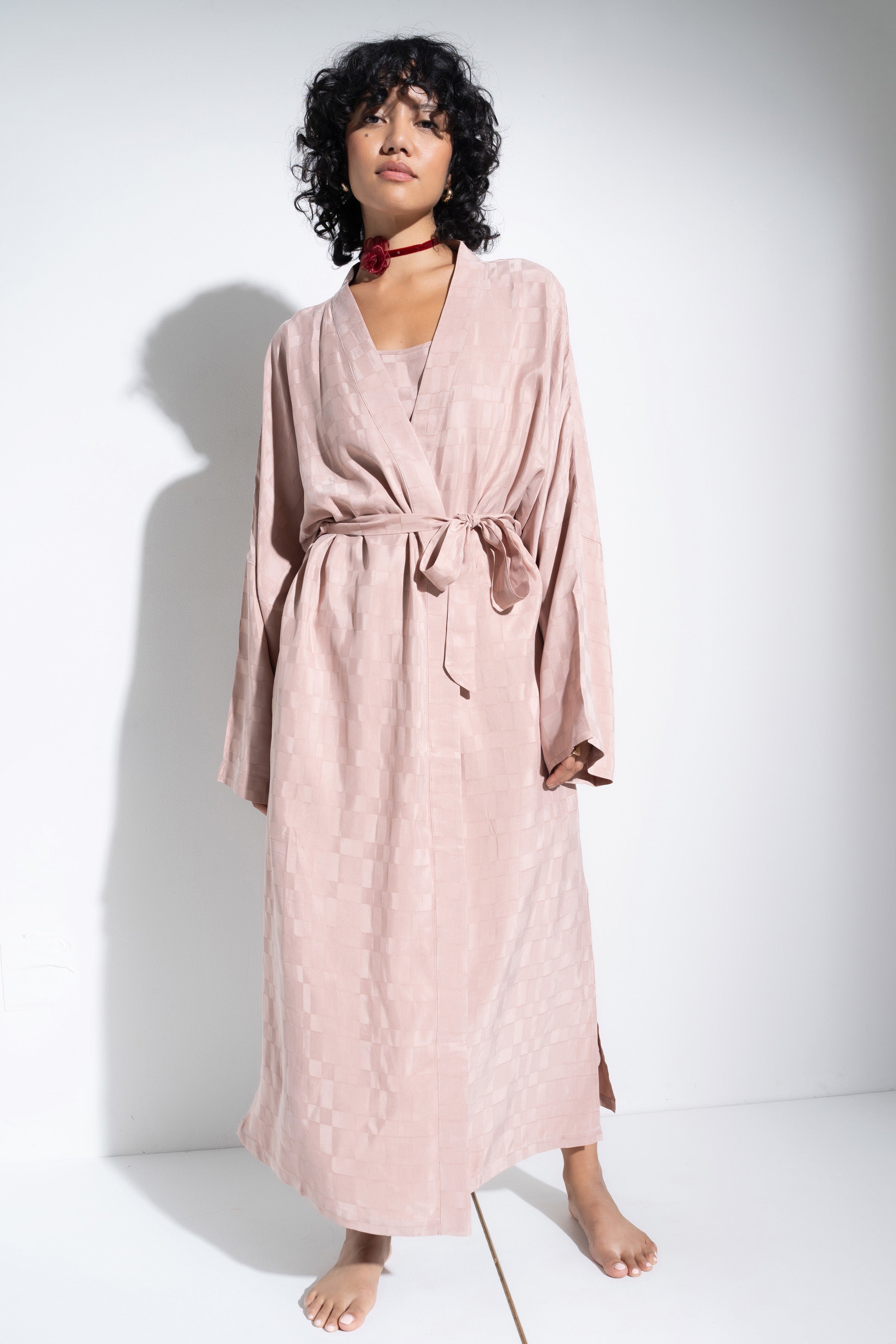 Idle Sleepwear Women's The Long Robe - Rose XS/S Idle Sleepwear Women's The Long Robe - Rose XS/S