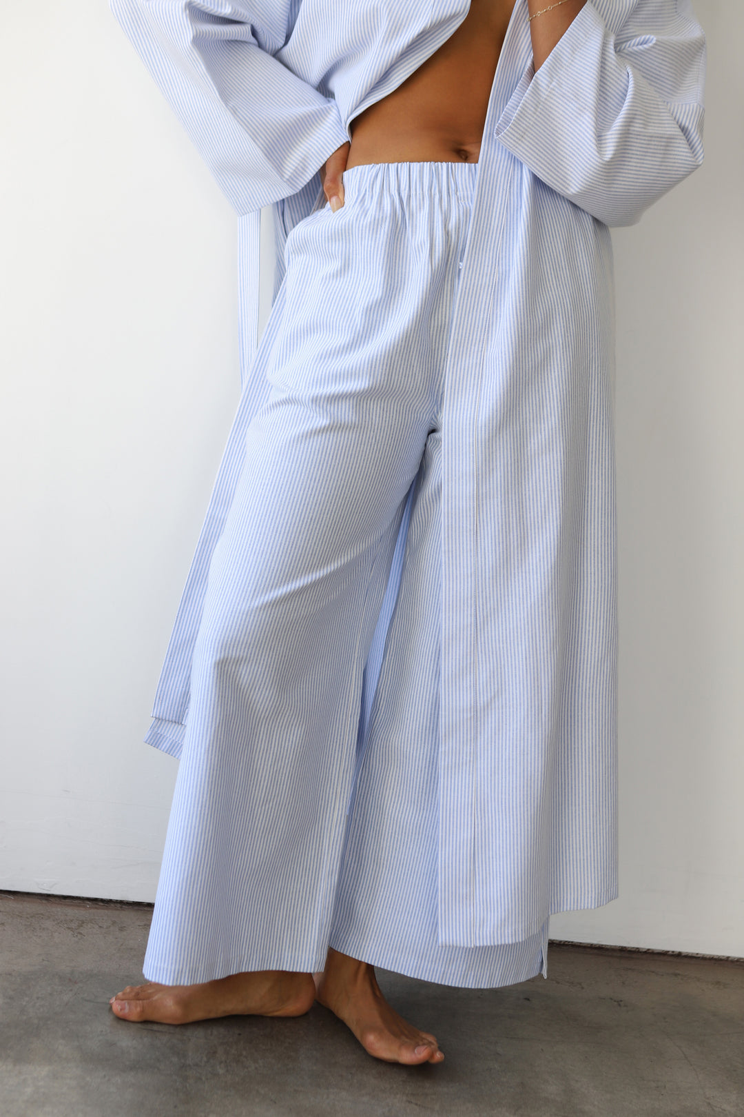 The Pinstripe Boxer Pant - Sky