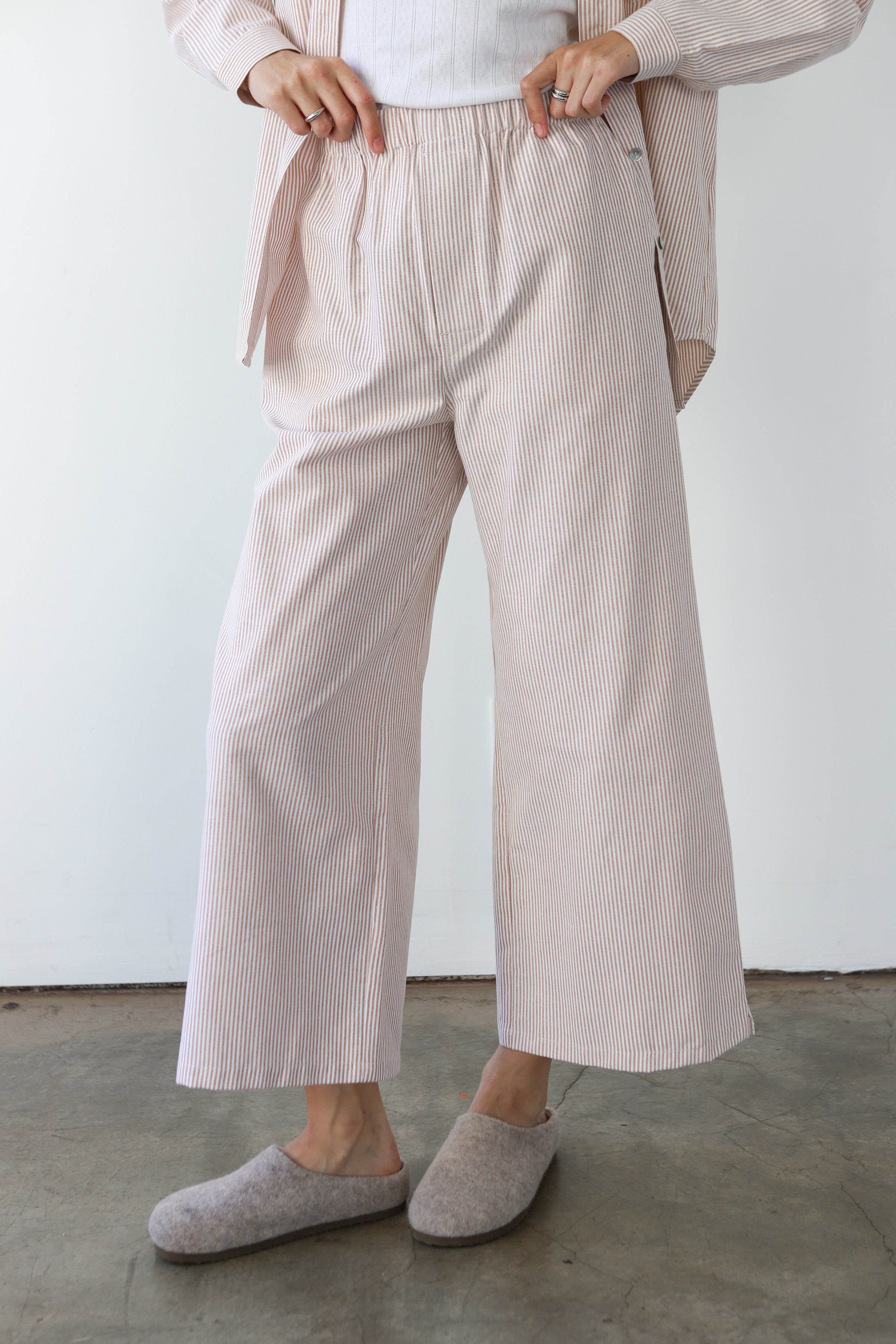 The Pinstripe Boxer Pant - Chocolate – Be Idle