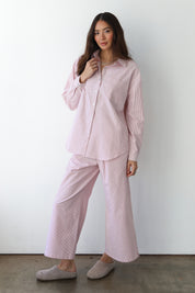 The Pinstripe Boxer Pant - Berry