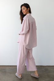 The Pinstripe Boxer Pant - Berry