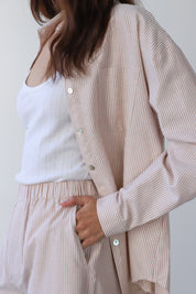 The Pinstripe Boxer Pant - Chocolate