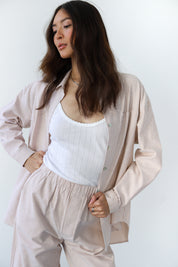 The Pinstripe Button Down - Chocolate