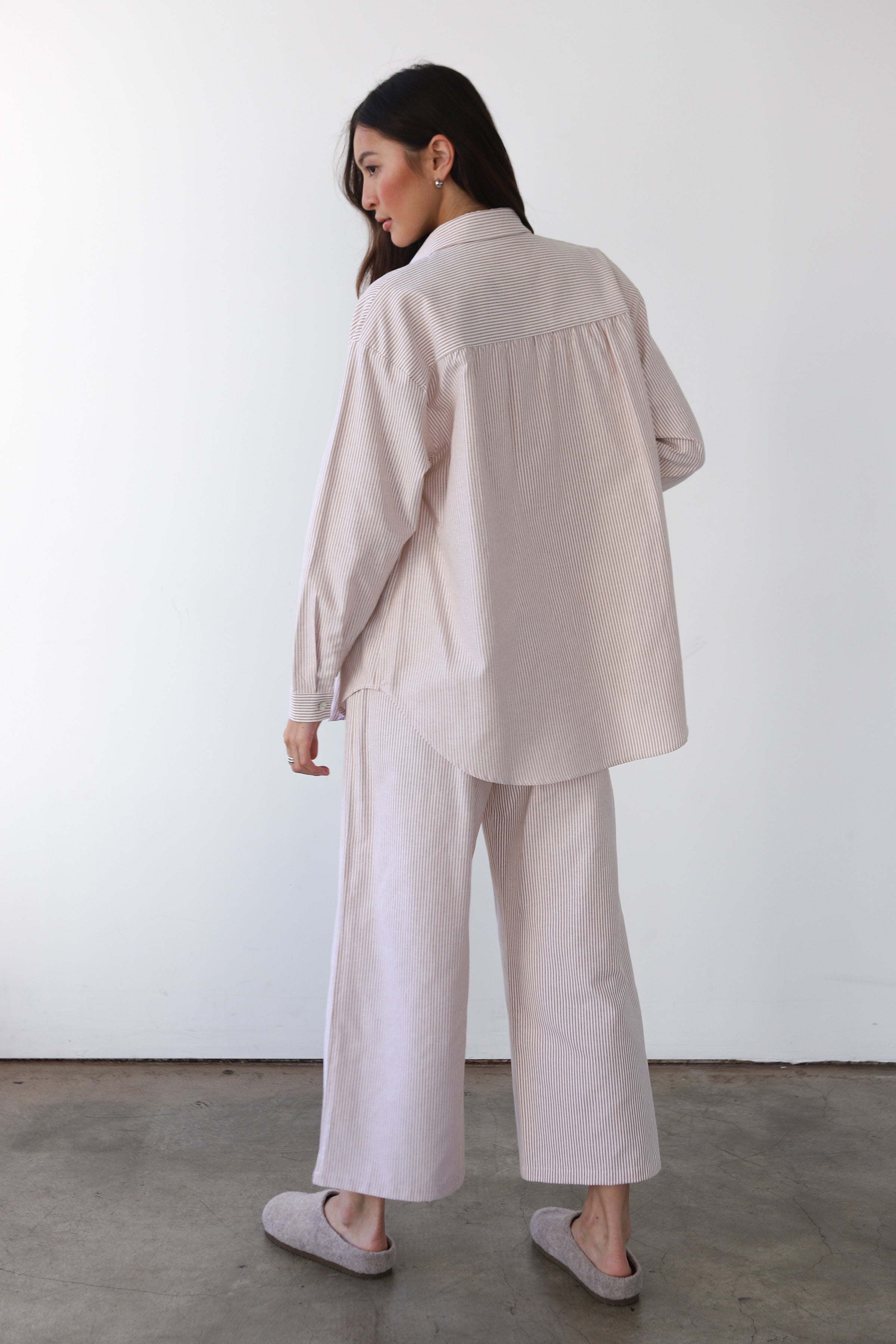 The Pinstripe Boxer Pant - Chocolate