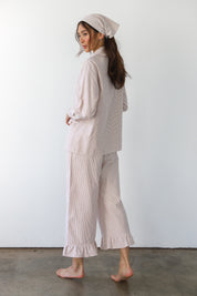 The Pinstripe Ruffle Nightshirt - Chocolate