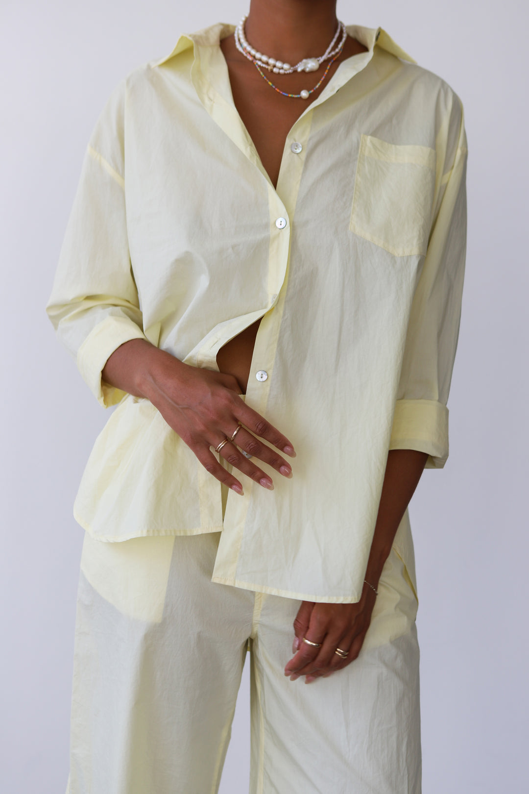 The Poplin Pant Set - Butter