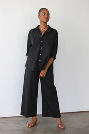The Poplin Pant Set - Black
