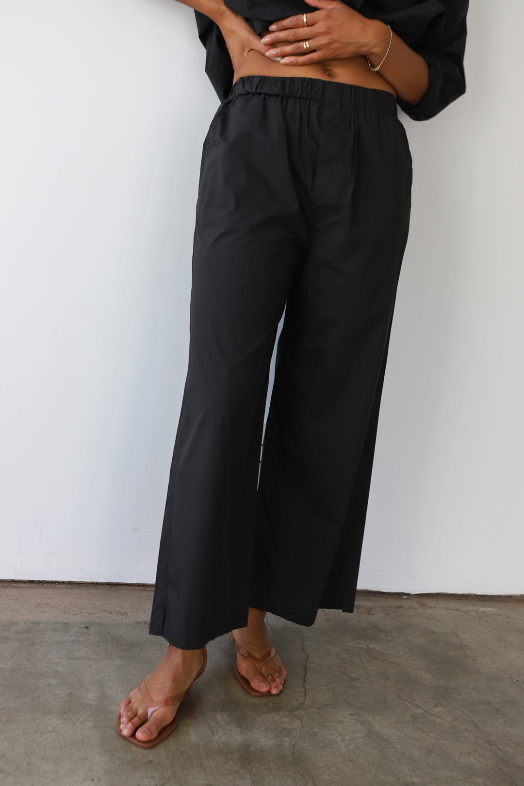 The Poplin Pant Set - Black