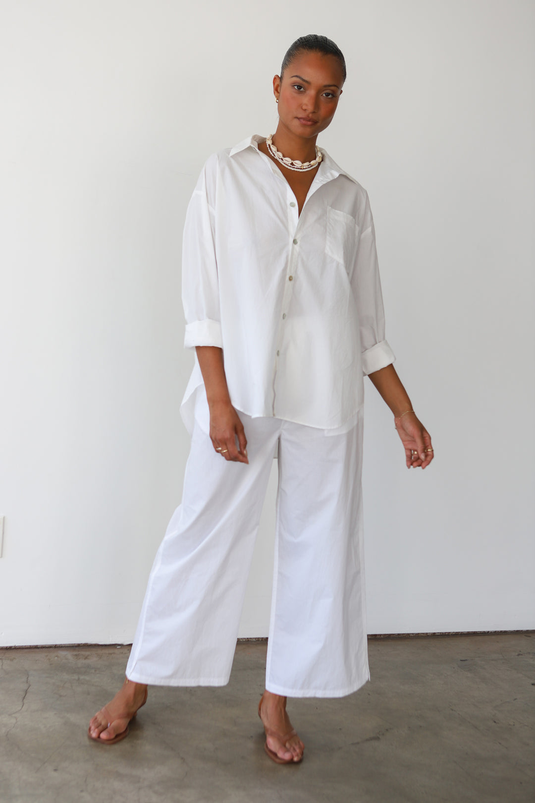 The Poplin Boxer Pant - White