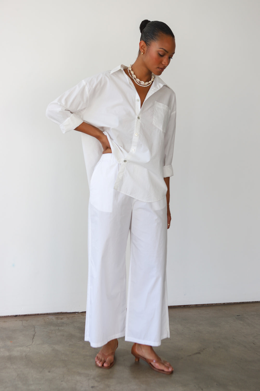 The Poplin Boxer Pant - White