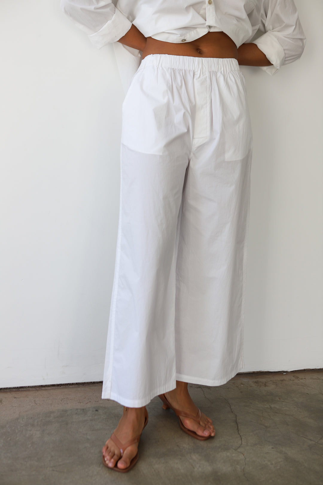 The Poplin Boxer Pant - White
