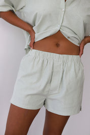 The Pinstripe Short Set - Green