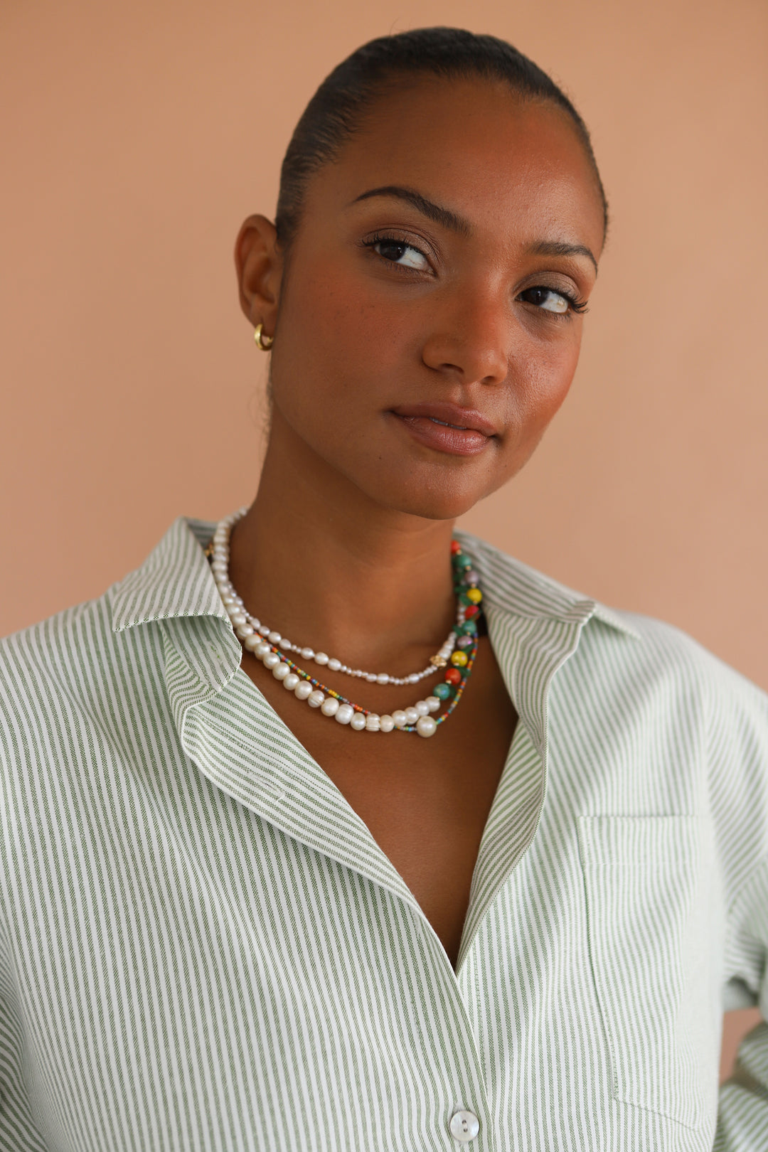 The Pinstripe Button Down - Green