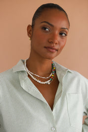 The Pinstripe Short Set - Green