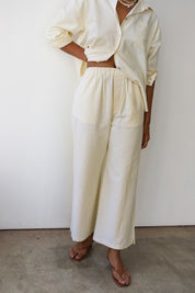 The Pinstripe Pant Set - Butter