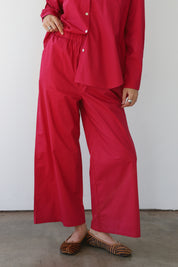 The Poplin Boxer Pant - Berry