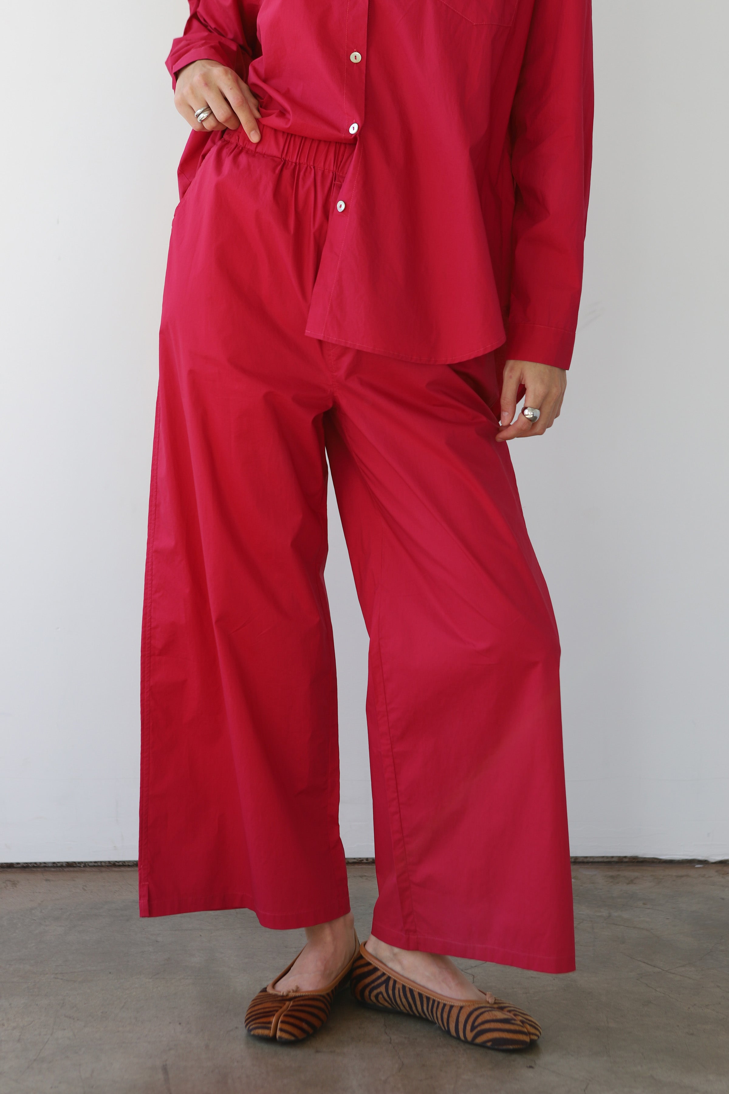The Poplin Boxer Pant - Berry