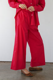The Poplin Boxer Pant - Berry