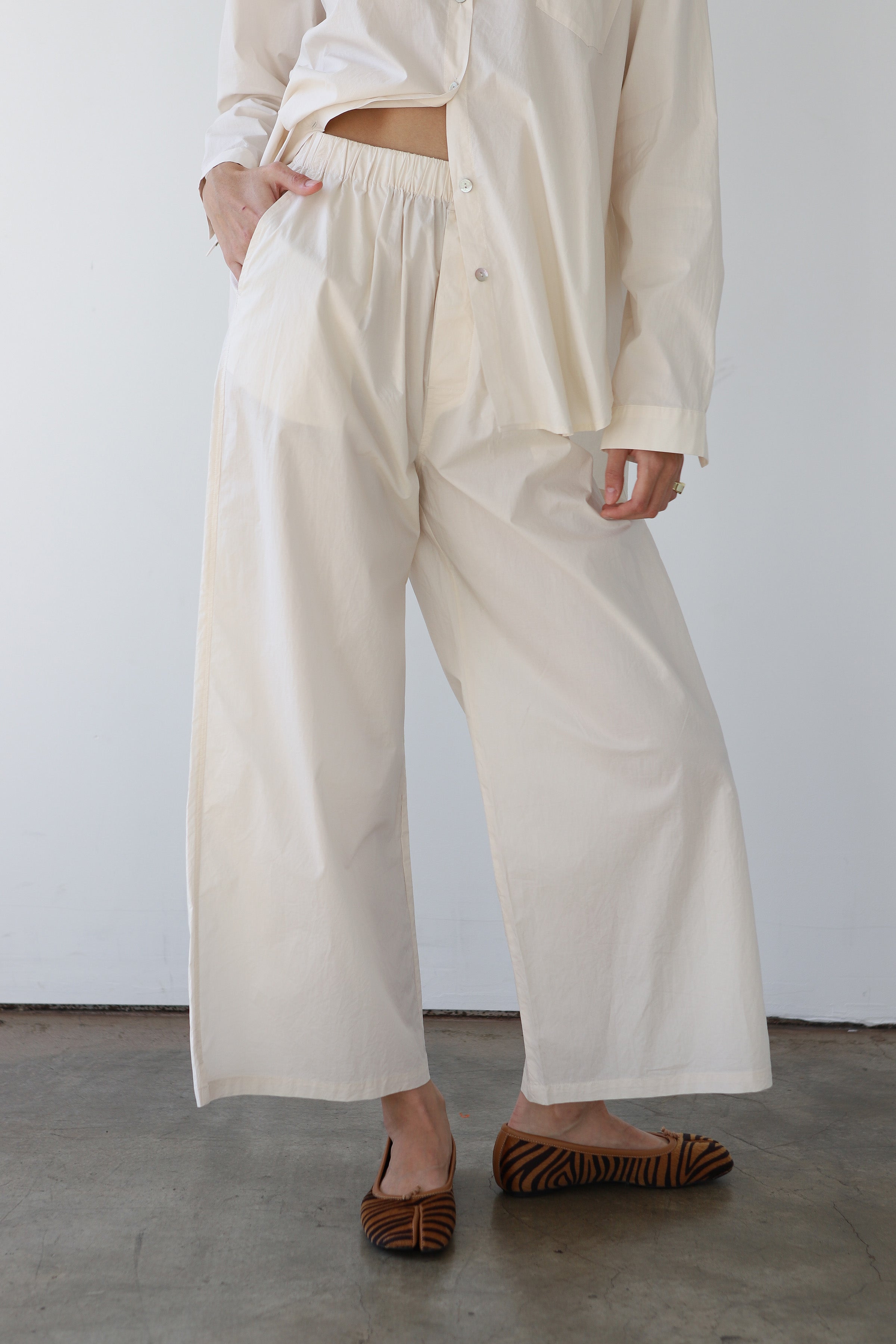 The Poplin Boxer Pant - Ecru