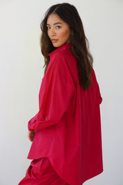 The Poplin Button Down - Berry