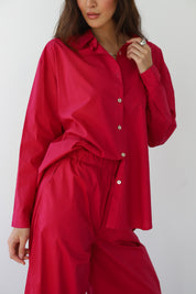 The Poplin Boxer Pant - Berry